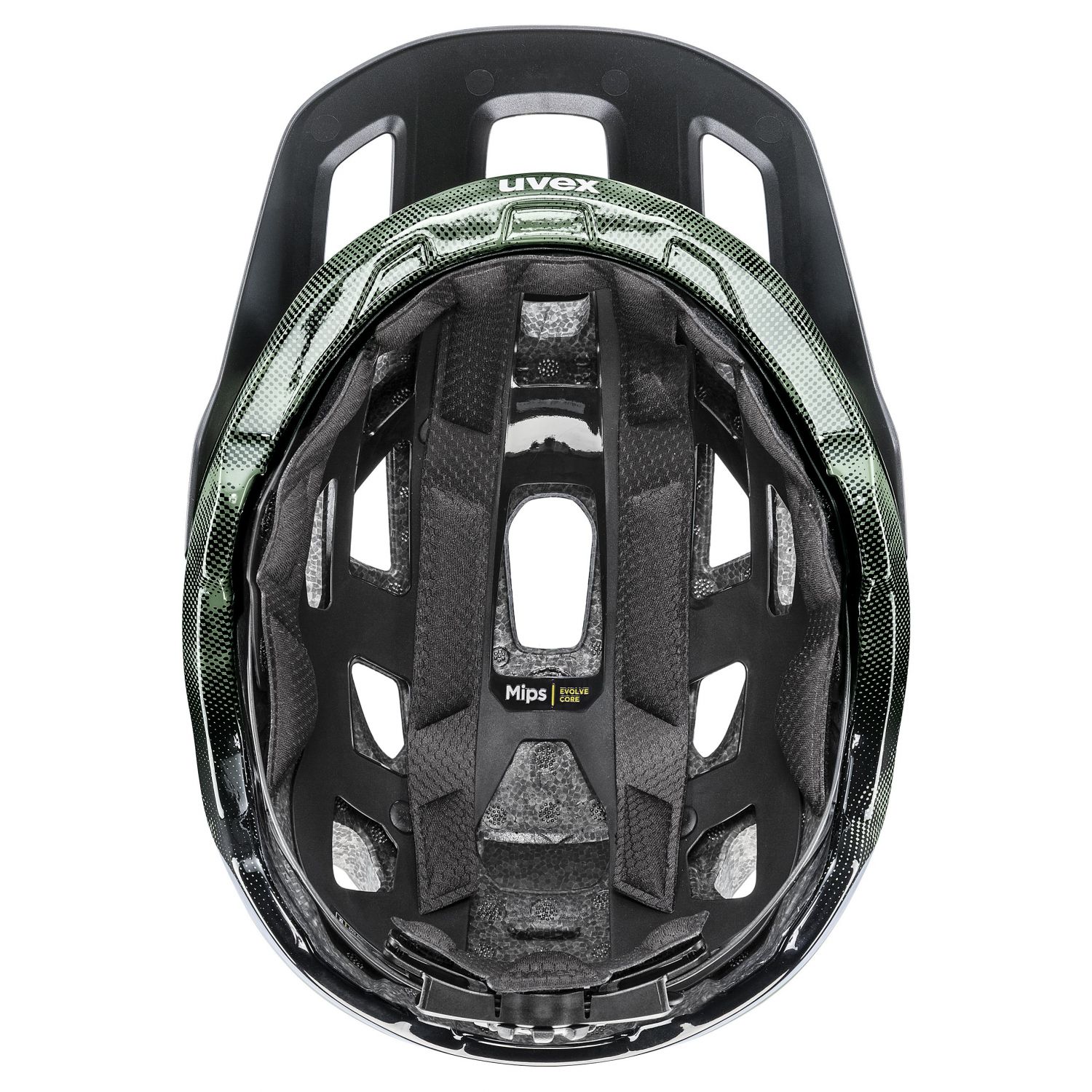 Capacete de ciclismo Uvex react MIPS, verde/preto