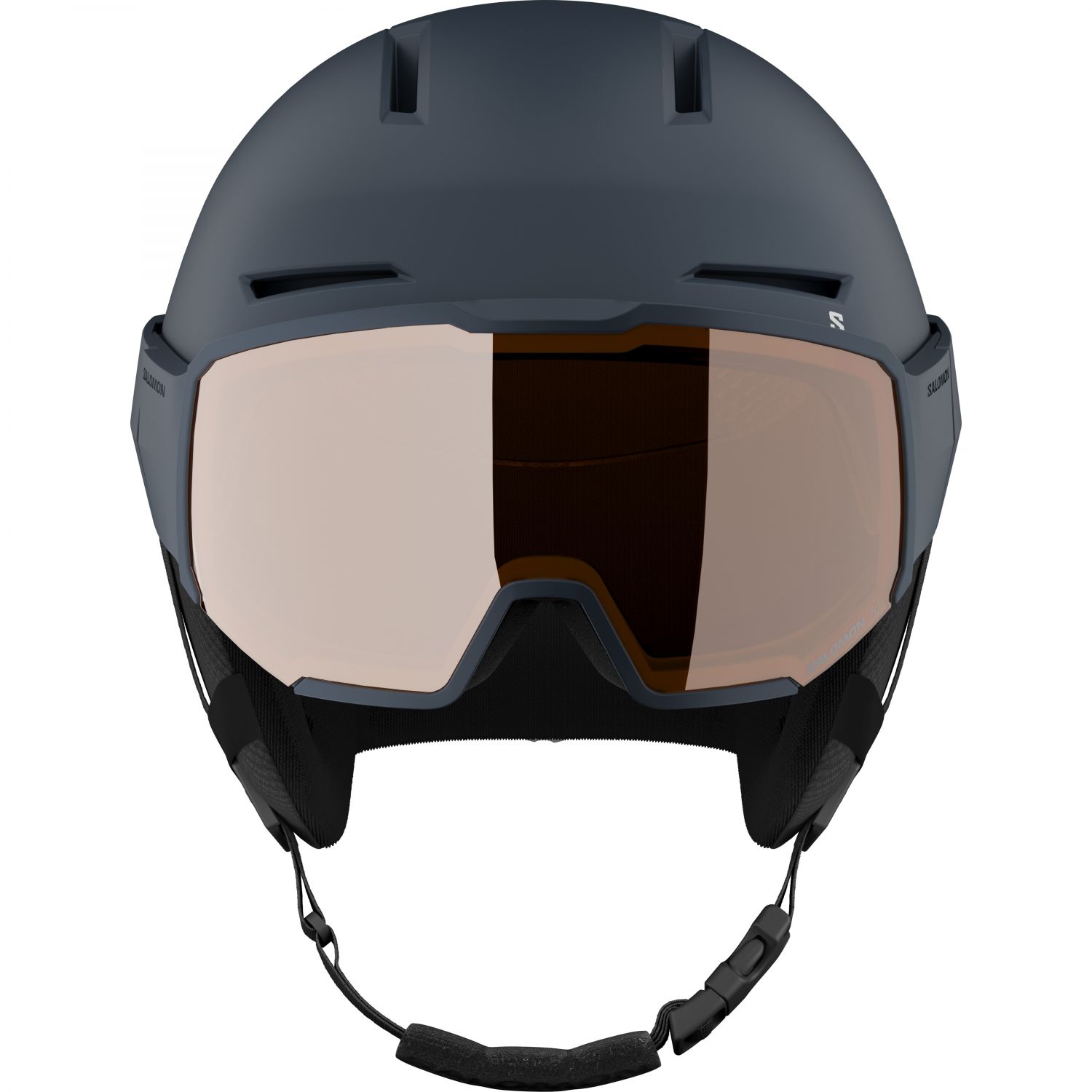 Capacete de esqui Salomon Osmo com viseira, azul escuro
