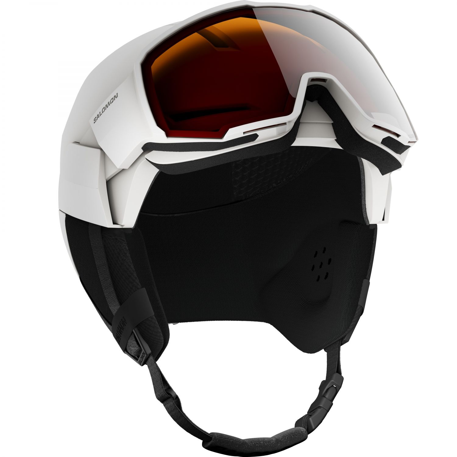 Capacete de esqui Salomon Osmo com viseira, branco