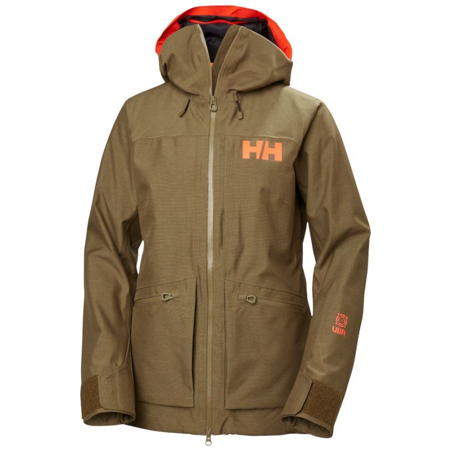 Casaco de esqui Helly Hansen Powderqueen 3.0, mulher, castanho