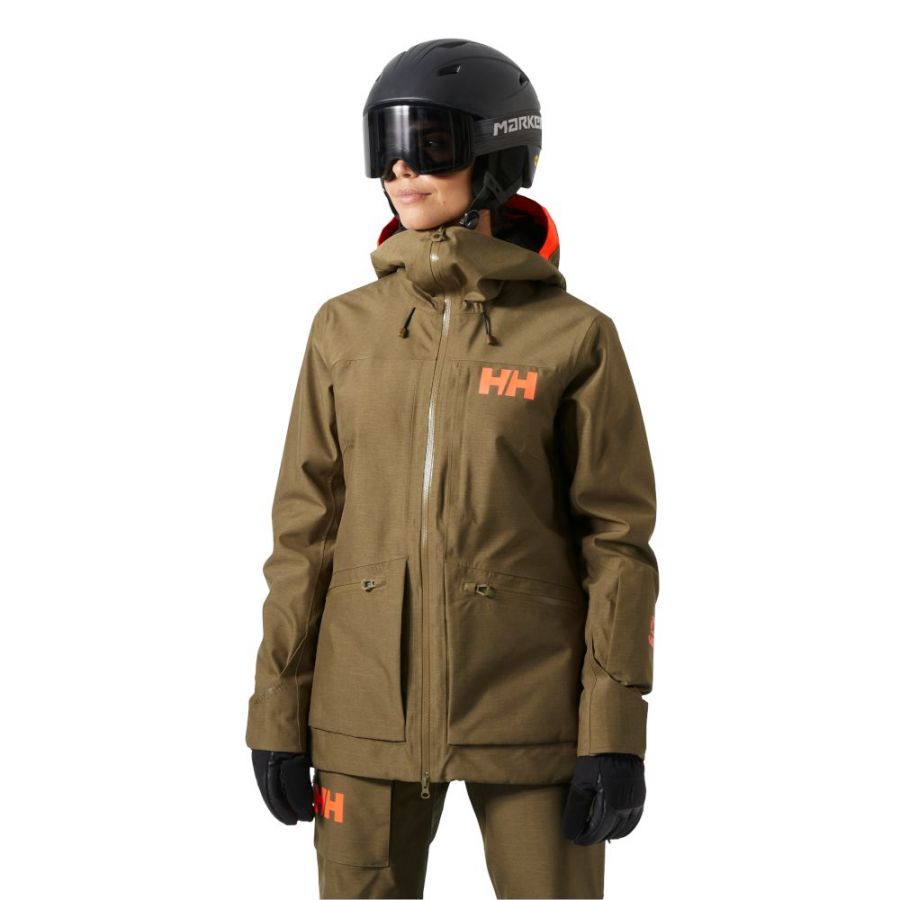 Casaco de esqui Helly Hansen Powderqueen 3.0, mulher, castanho