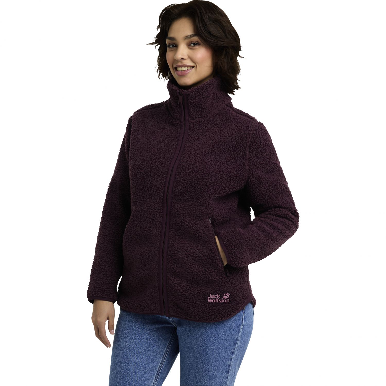 Casaco de lã Jack Wolfskin High Curl, senhoras, roxo