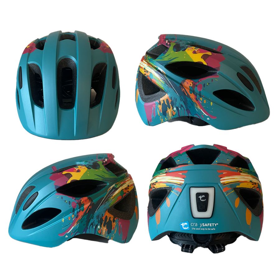 Cască de bicicletă Crazy Safety Cool Splash, junior, albastru