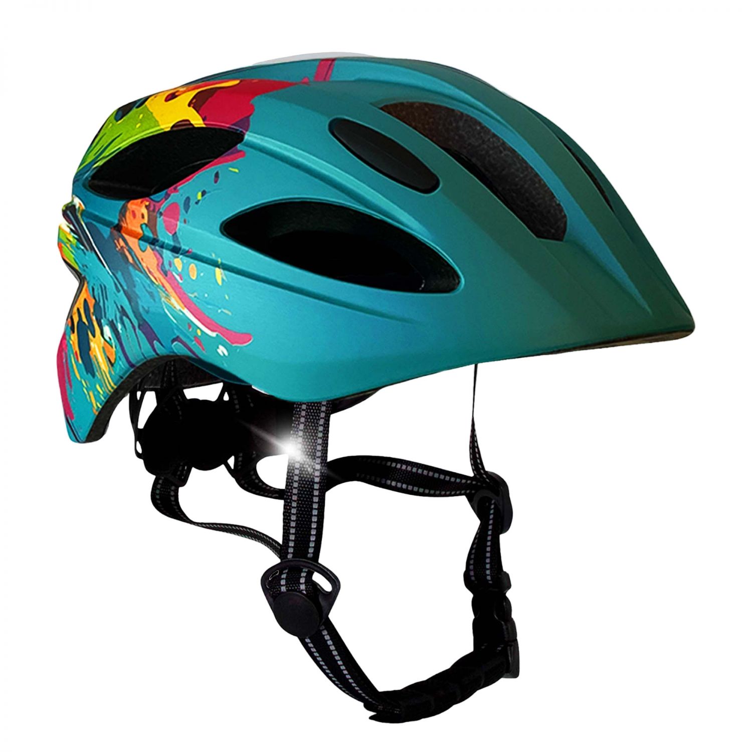 Cască de bicicletă Crazy Safety Cool Splash, junior, albastru