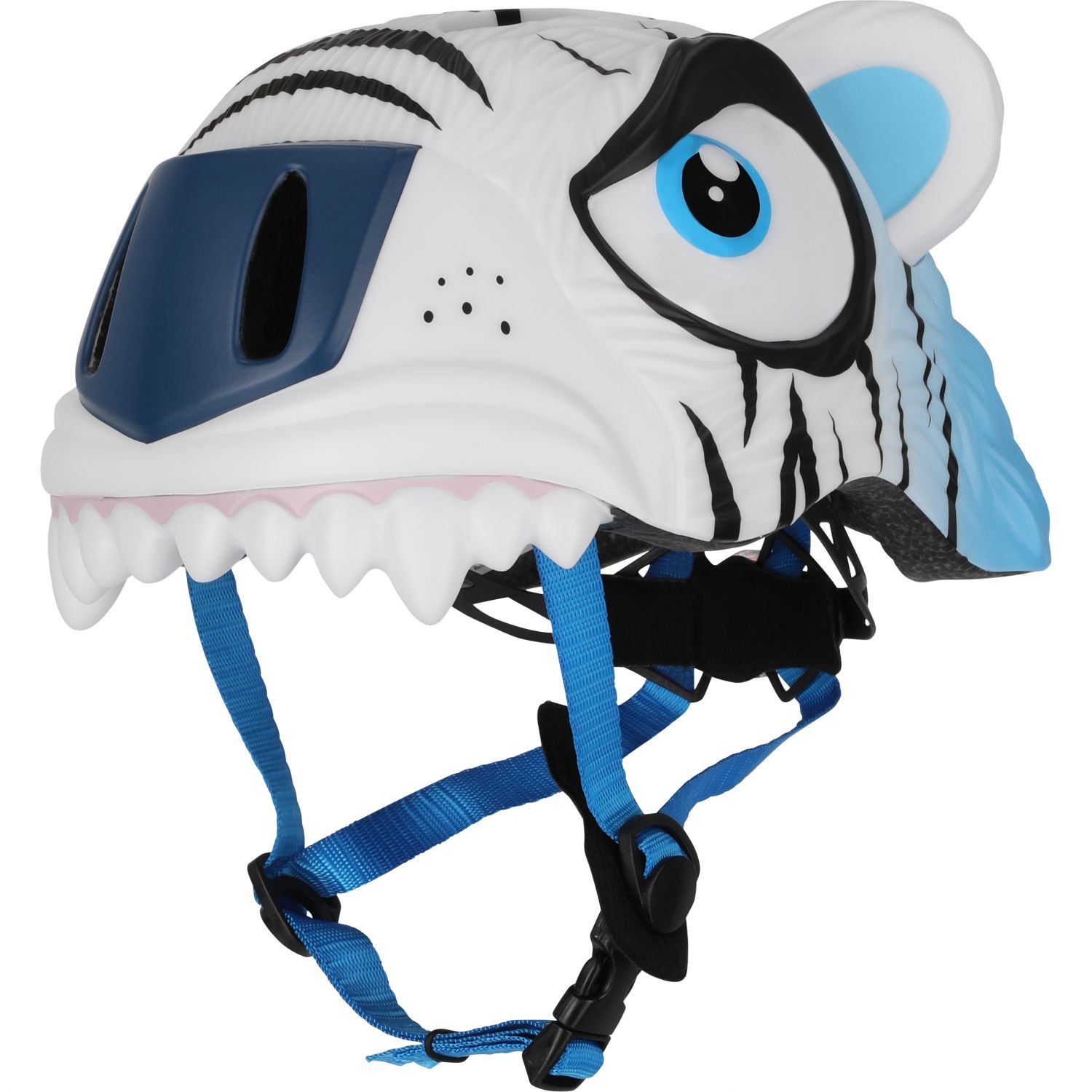 Cască de bicicletă Crazy Safety Tiger, junior, alb