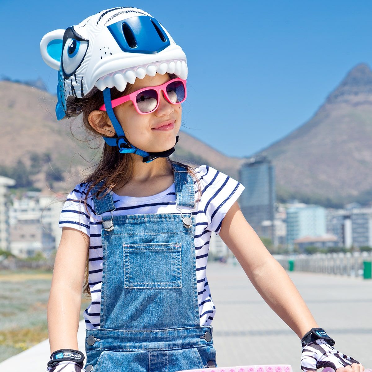 Cască de bicicletă Crazy Safety Tiger, junior, alb