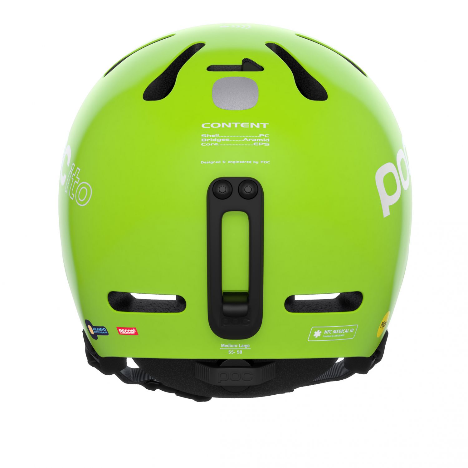 Casco da sci POCito Fornix MIPS, junior, giallo fluorescente/verde