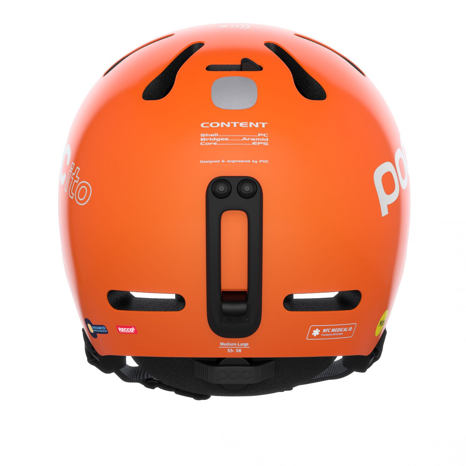 Casco de esquí POCito Fornix MIPS, junior, naranja fluorescente