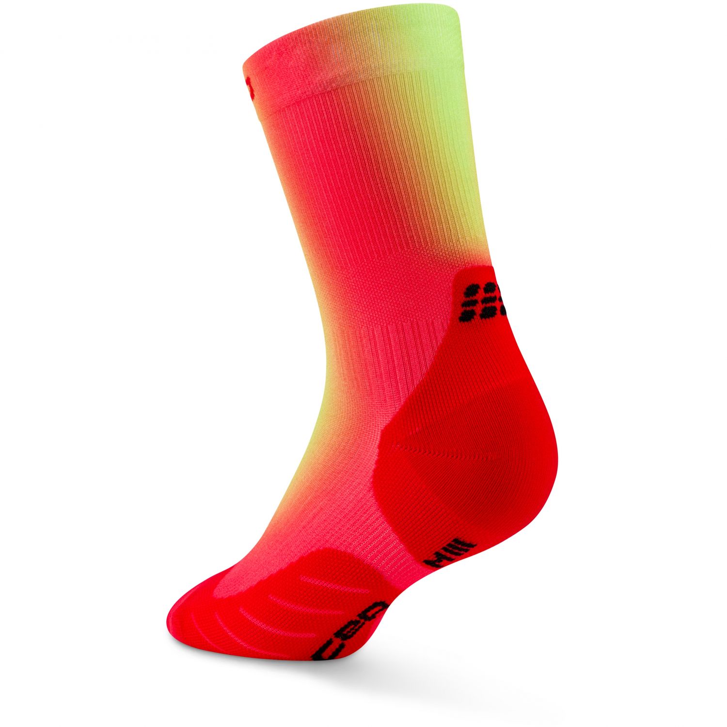 CEP Core Run EDT. GRADIENT Socks Mid Cut 5.0, Løpestrømper, Dame, Red/Lime