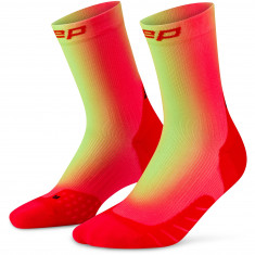 CEP Core Run EDT. GRADIENT Socks Mid Cut 5.0, meias de corrida, homem, vermelho/lima