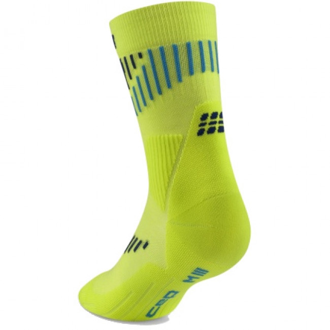 CEP Core Run Merino Socks Mid Cut 3.0, chaussettes de running, homme, jaune