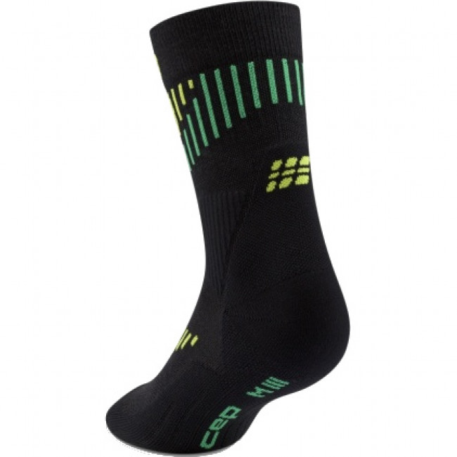 CEP Core Run Merino Socks Mid Cut 3.0, Löparstrumpor, Dam, Sort