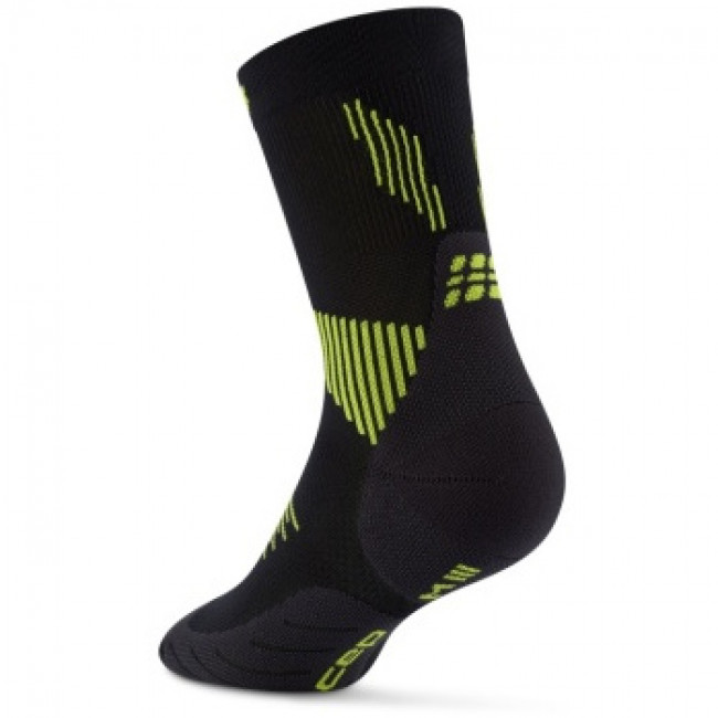CEP Core Run Socks Mid Cut 5.0, bežecké ponožky, dámske, čierna/zelená