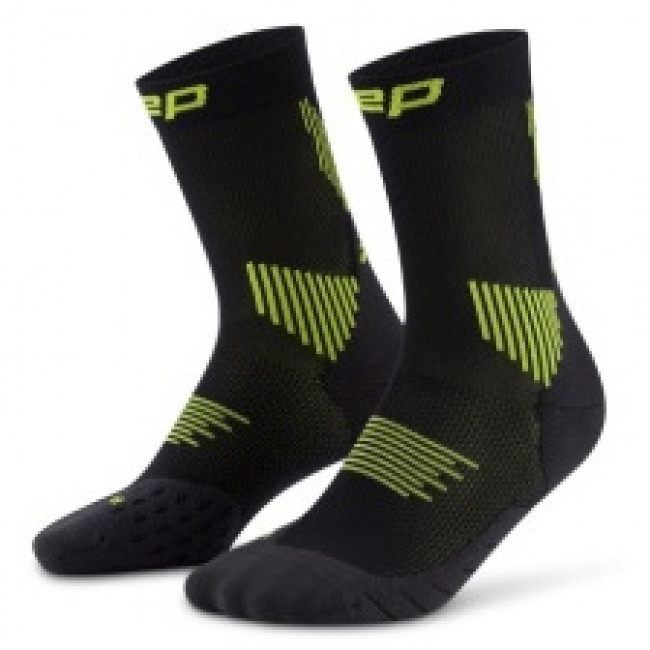 CEP Core Run Socks Mid Cut 5.0, bežecké ponožky, pánske, čierna/zelená