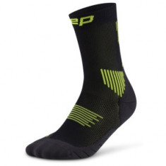 CEP Core Run Socks Mid Cut 5.0, meias de corrida, mulheres, preto/verde