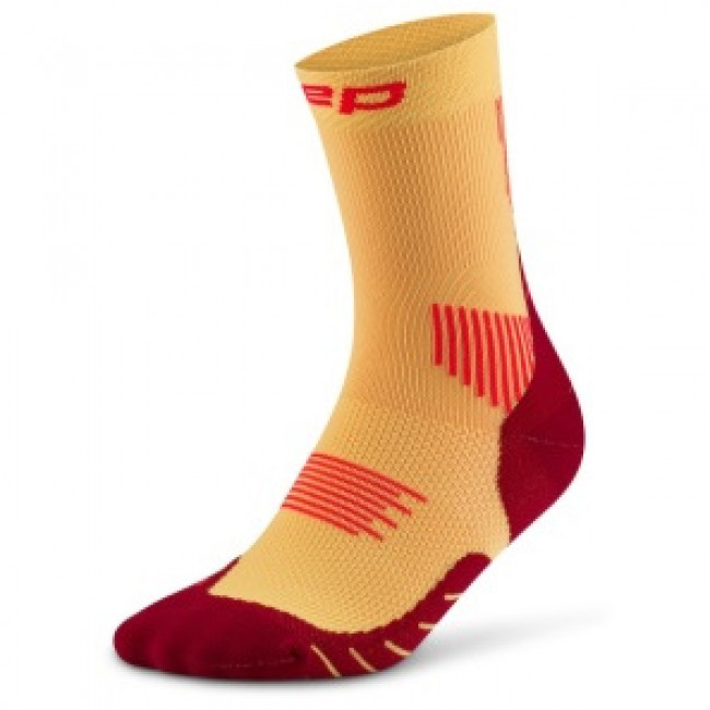 CEP Core Run Socks Mid Cut 5.0, running socks, women, yellow