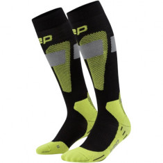 CEP Ski Merino Socks Tall 3.0, calcetines de esquí, hombre, negro/amarillo