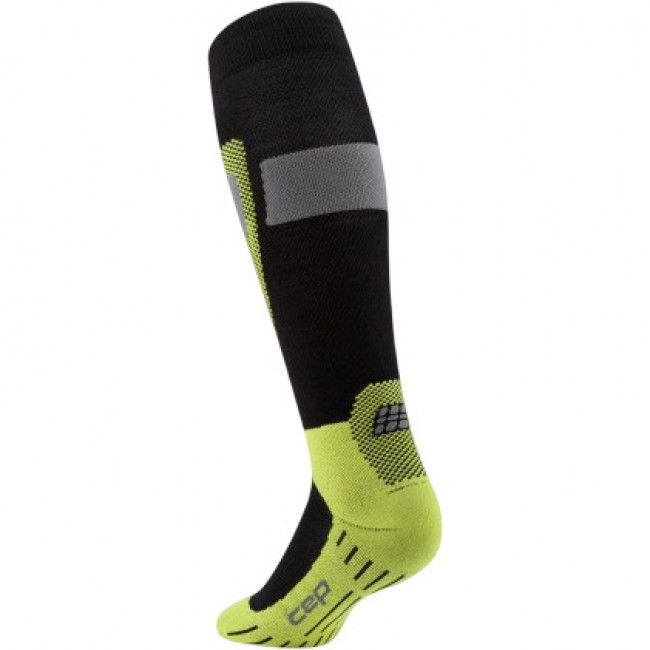 CEP Ski Merino Socks Tall 3.0, lyžiarske ponožky, pánske, čierna/žltá