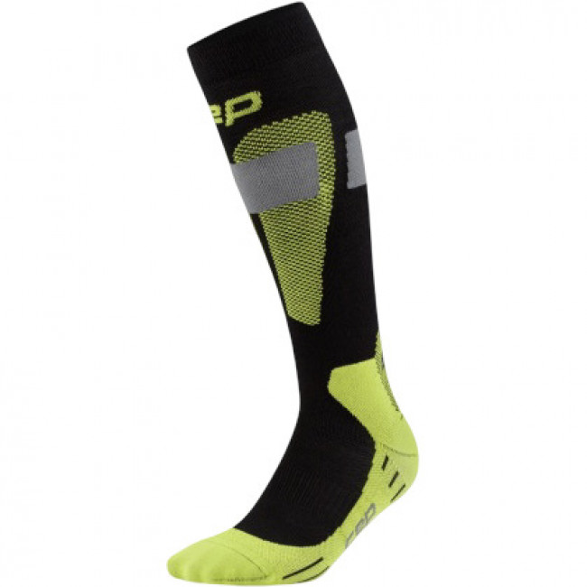 CEP Ski Merino Socks Tall 3.0, skistrømper, herre, sort/gul