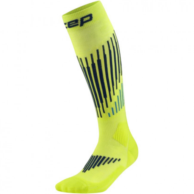 CEP Ski Touring Merino Socks Tall 3.0, meias de esqui, mulheres, amarelo