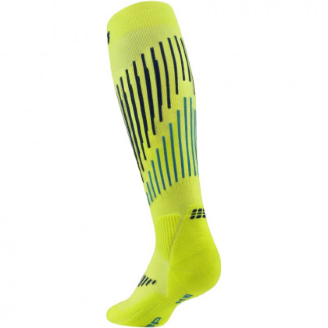 CEP Ski Touring Merino Socks Tall 3.0, meias de esqui, mulheres, amarelo