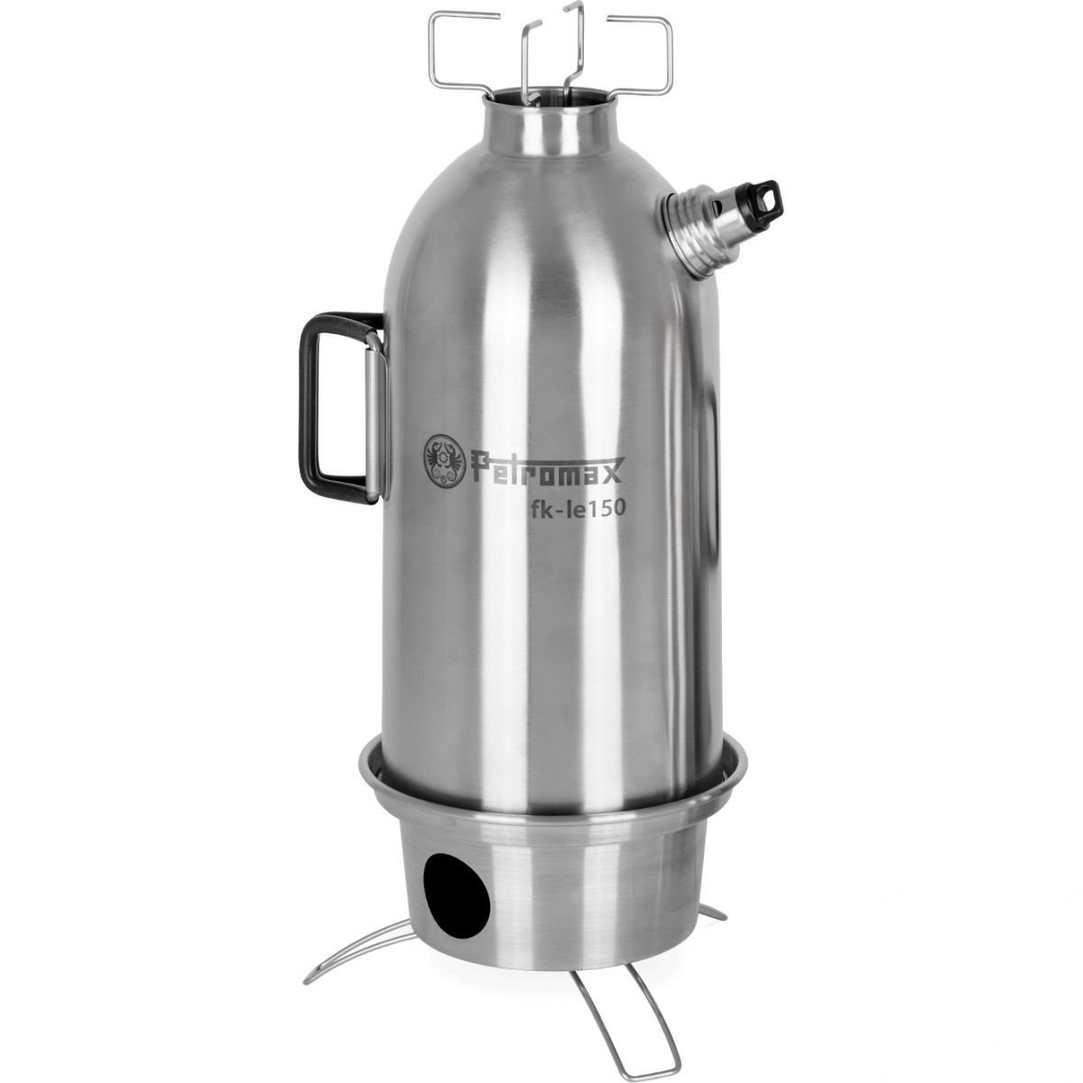 Chaleira Fire Kettle Petromax em aço inoxidável 1,5L, chaleira