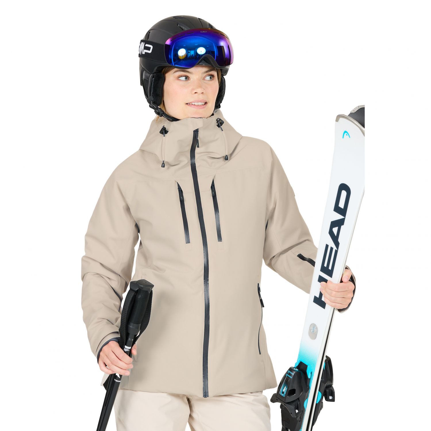 CMP jaqueta de esqui, feminino, beige
