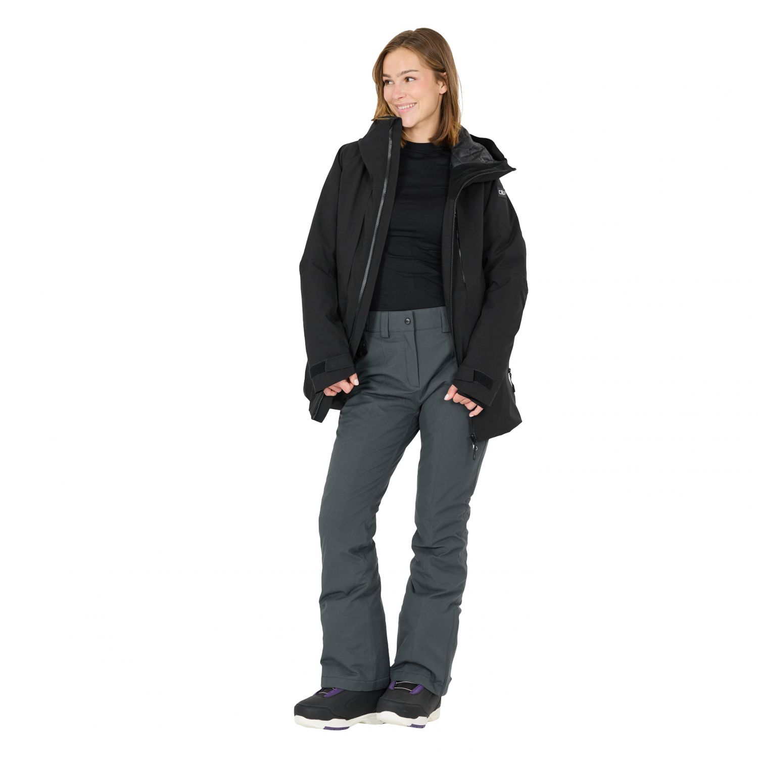 CMP pantaloni da sci, donna, grigio