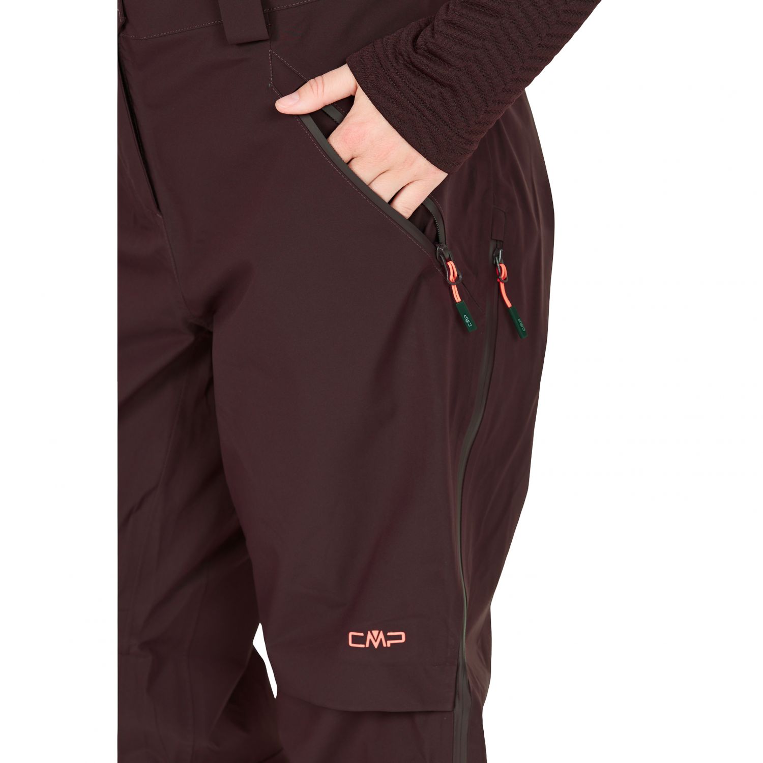CMP pantaloni de schi, pentru femei, bordo