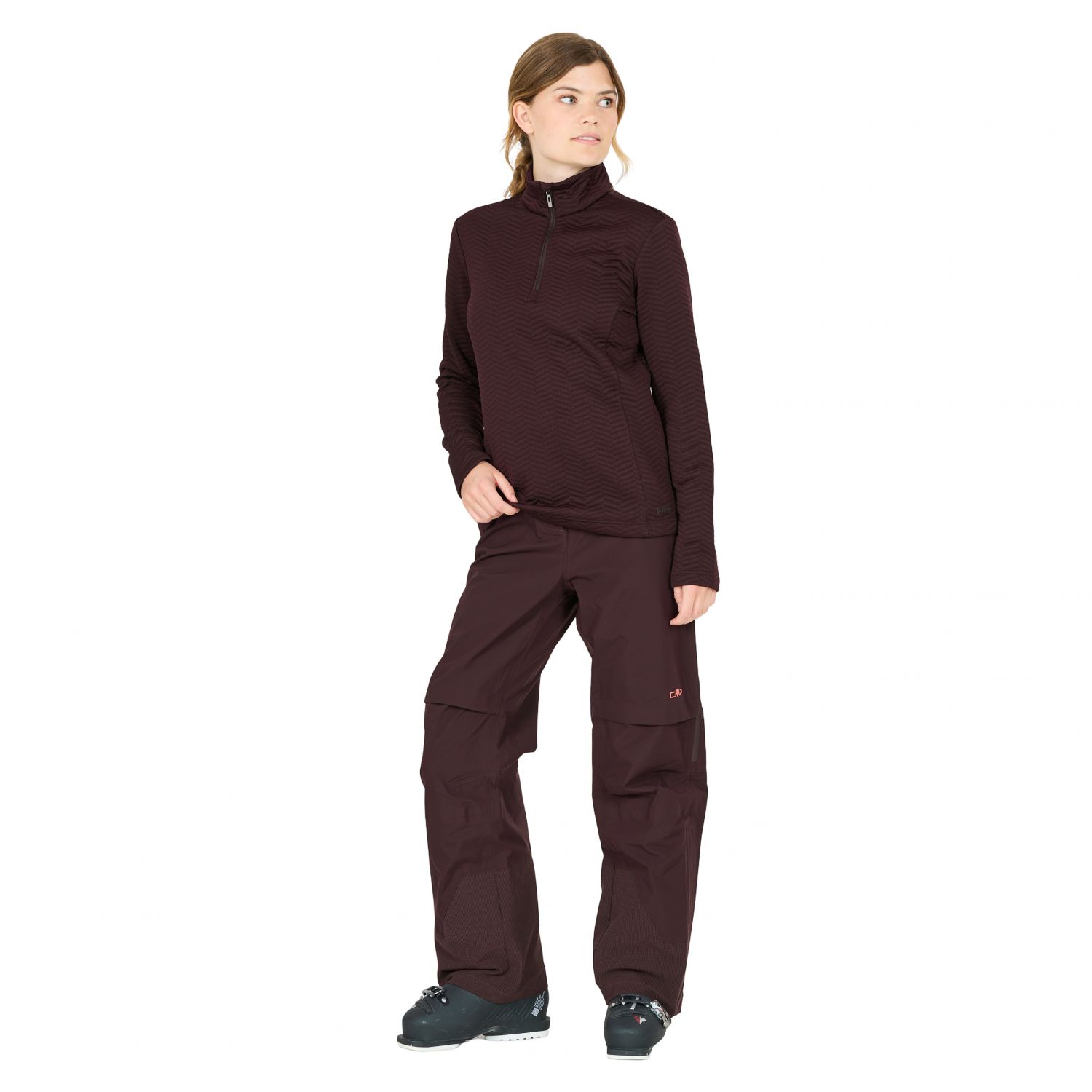 CMP pulôver de fleece, feminino, bordô
