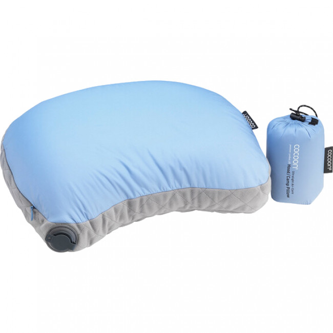 Cocoon Air-Core Hood/Camp Pillow, Kissen, hellblau/grau
