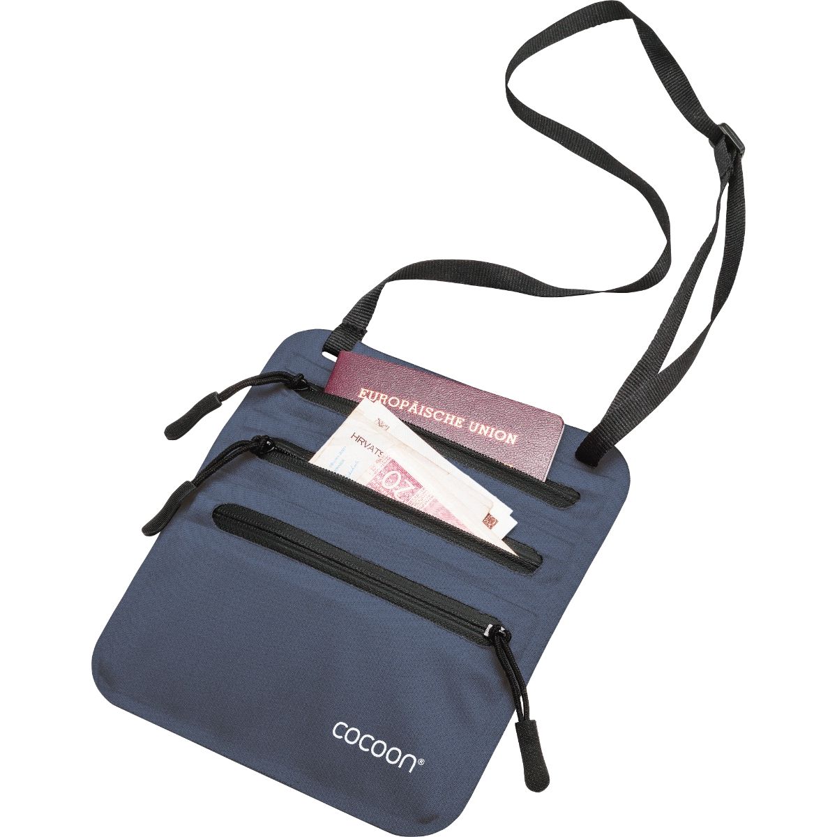 Cocoon Secret Neck Wallet,19x16 cm, Portofel, navy/yellow