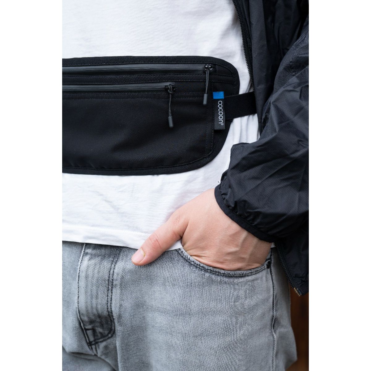 Cocoon Secret Waist Wallet / Silk, portafoglio, nero