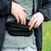 Cocoon Secret Waist Wallet / Silk,30x14 cm, pung, black