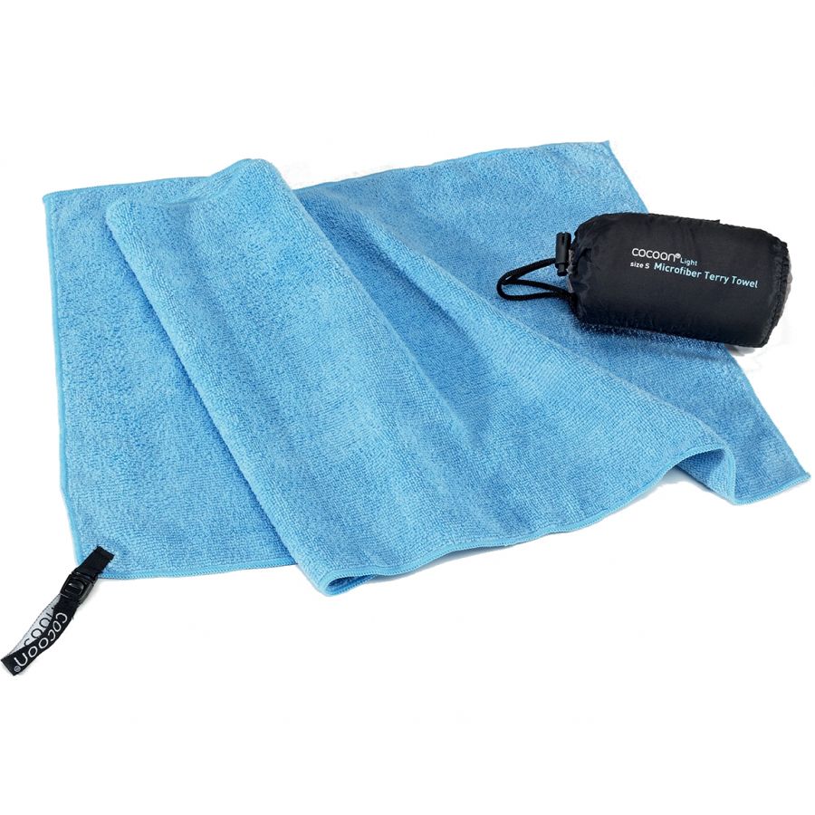 Cocoon Terry Towel Light,60x30cm, Toalha de Microfibra, azul claro