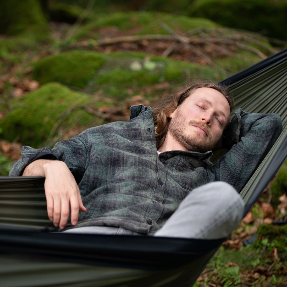 Cocoon Travel Hammock Double, 285x190cm, Hojdacia sieť cyprusovo zelená
