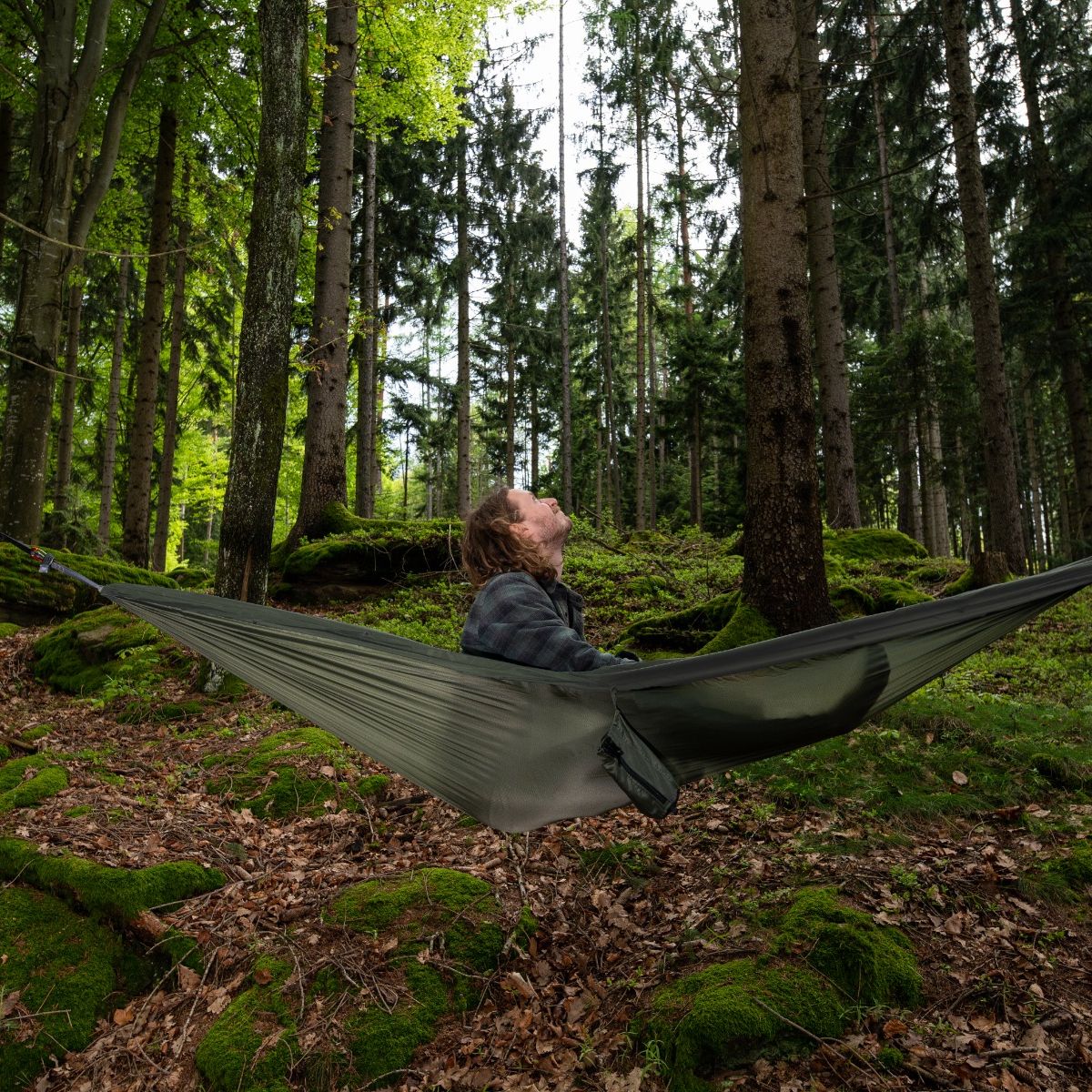 Cocoon Travel Hammock Single, 285x150cm, Hojdacia sieť, cyprusovo zelená