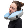 Cocoon U-shaped Neck Pillow,35x30x12 cm, Pude, light blue/grey