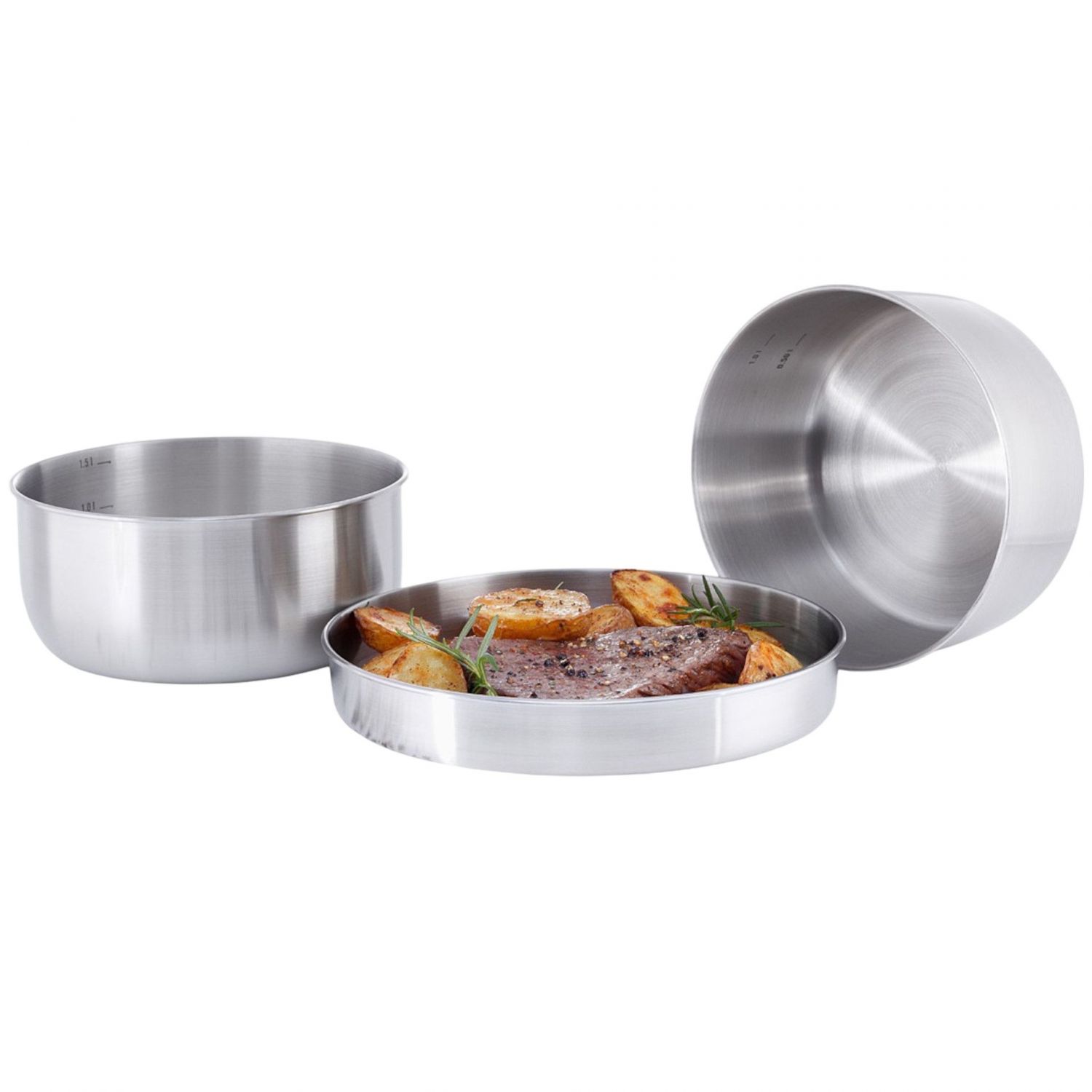 Conjunto de panelas Tatonka, conjunto de cozinha, prateado