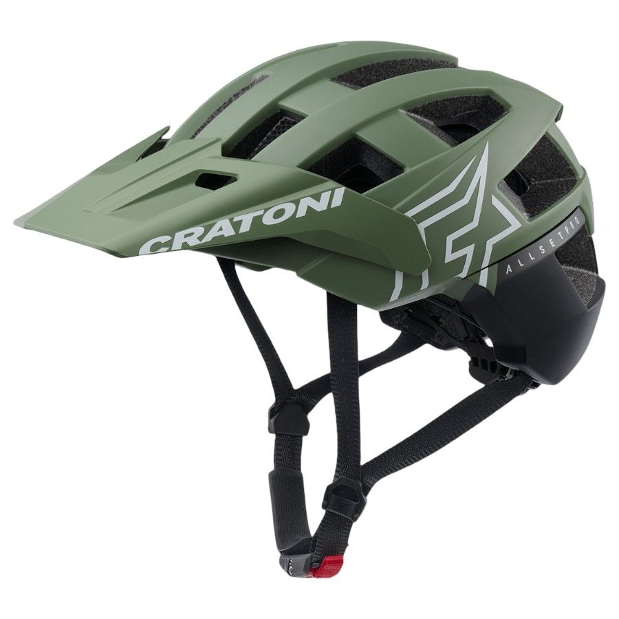 Cratoni Allset Pro, cască de ciclism, negru mat/verde