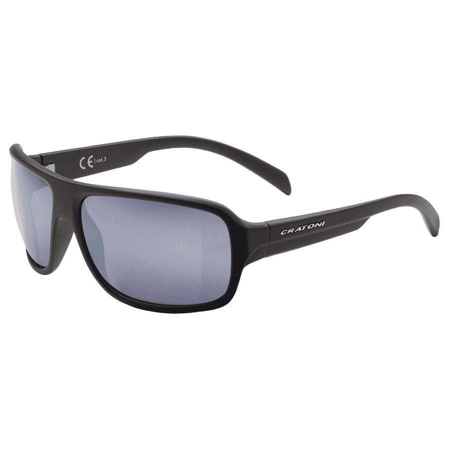 Cratoni C-Ice Color+ Lifestyle Cinzento-azul c/ espelho prateado, óculos de sol, preto
