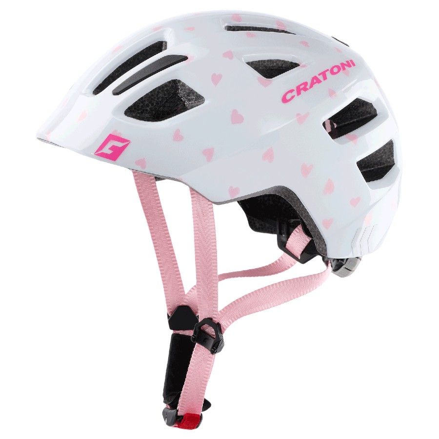 Cratoni Maxster, casco da bicicletta, bianco/rosa
