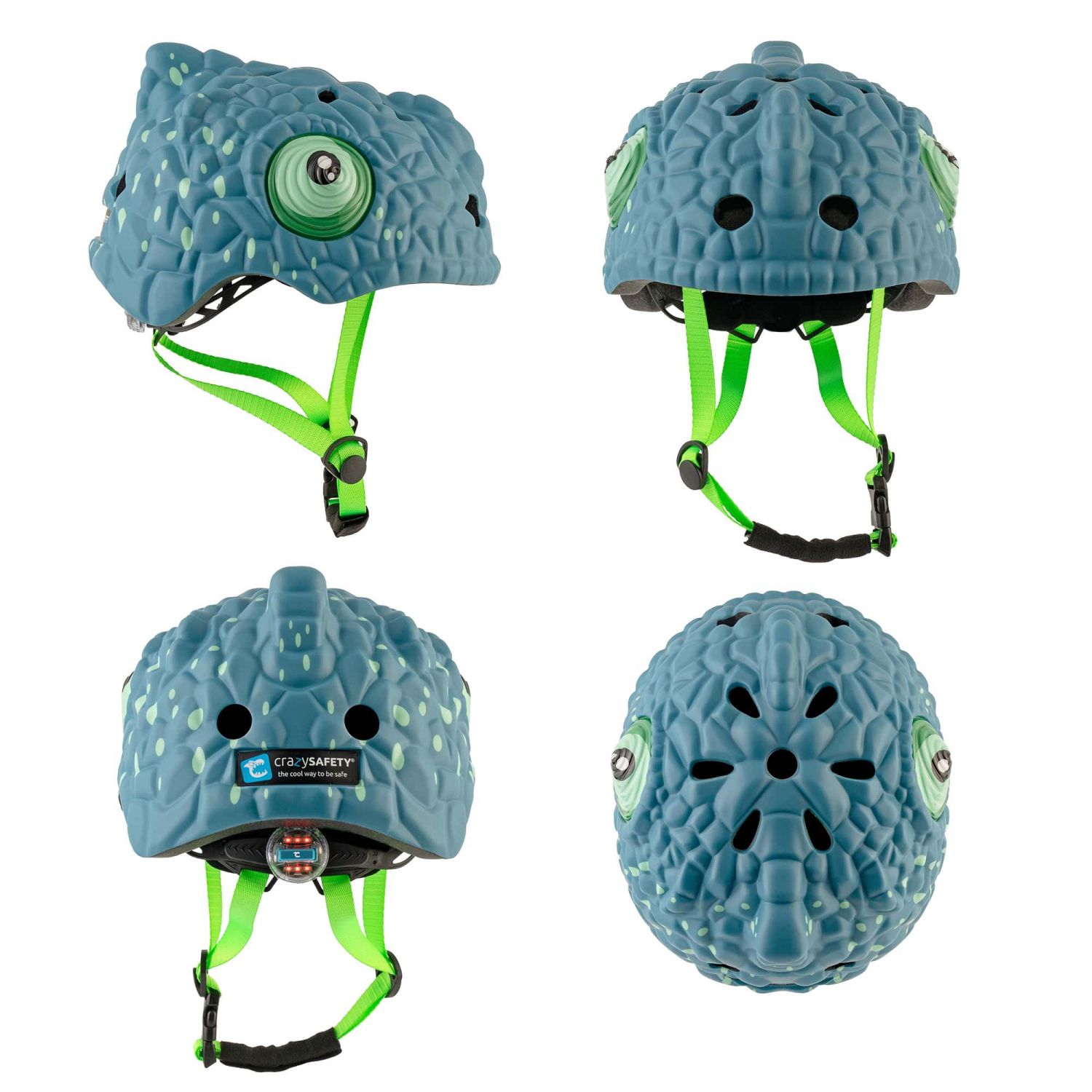 Crazy Safety Chameleon, capacete de bicicleta, júnior, preto/azul