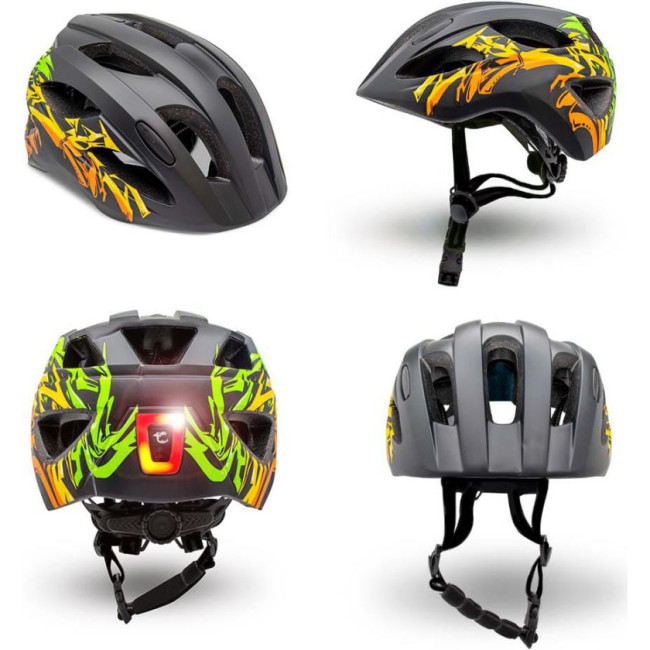 Crazy Safety Cool Grafitti, bike helmet, junior, black/orange