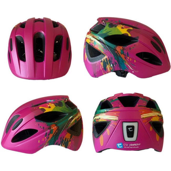 Crazy Safety Cool Splash, Cykelhjälm, Junior, Rosa