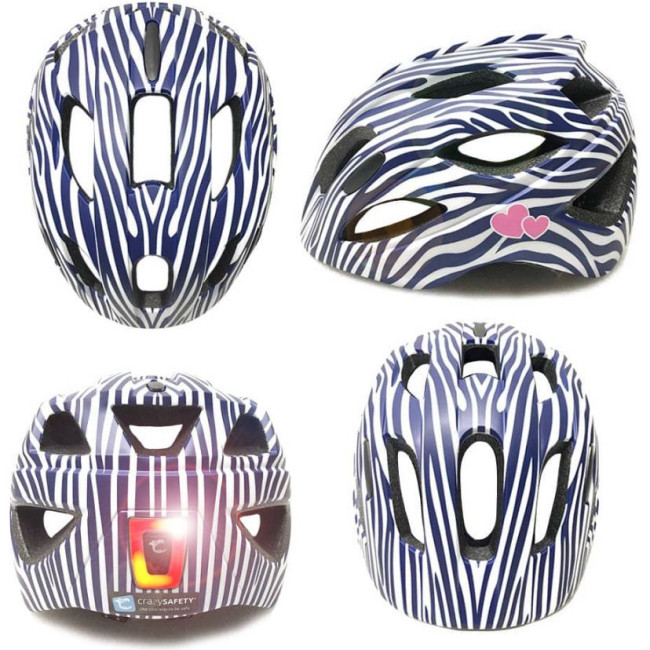 Crazy Safety Cool Stribes, capacete de bicicleta, júnior, toupeira