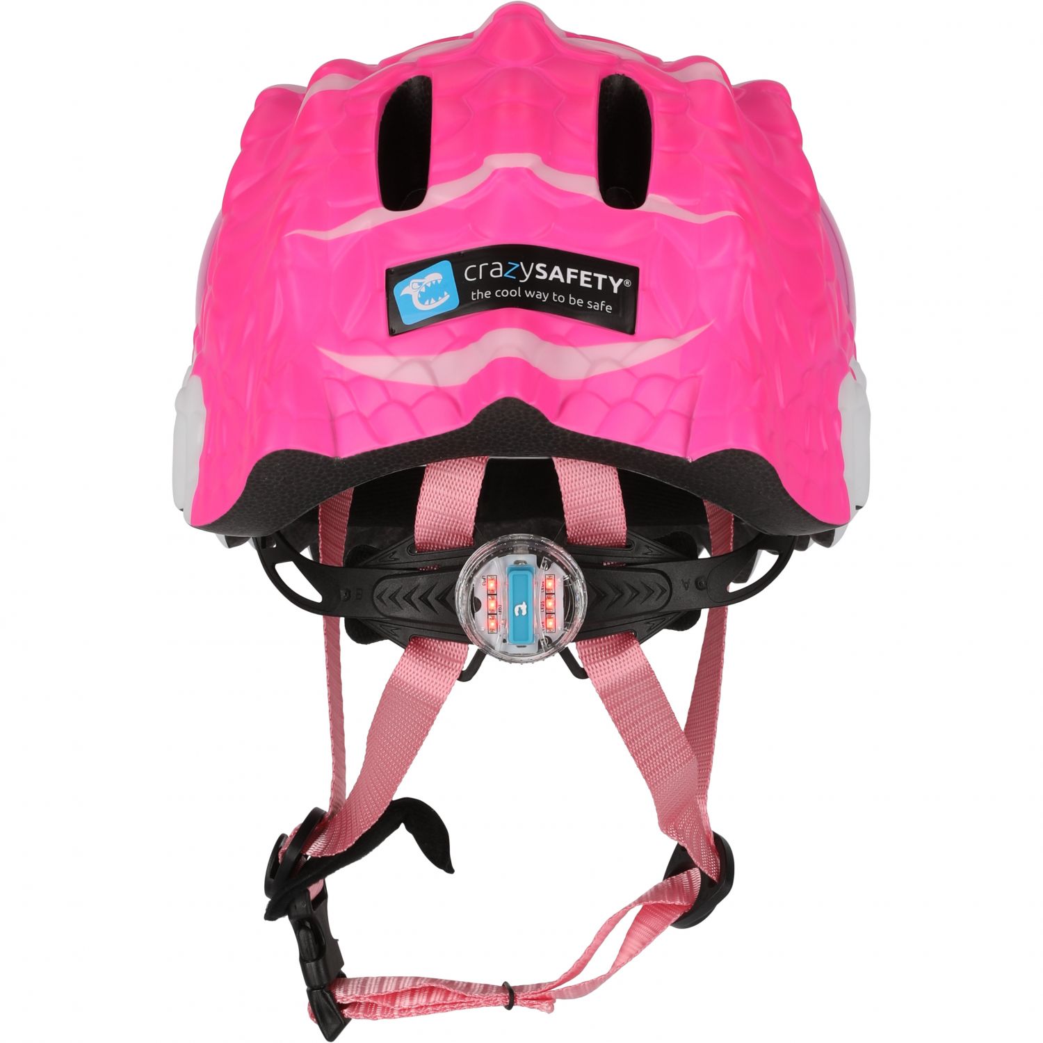 Crazy Safety Dino, capacete para bicicleta, júnior, cor-de-rosa