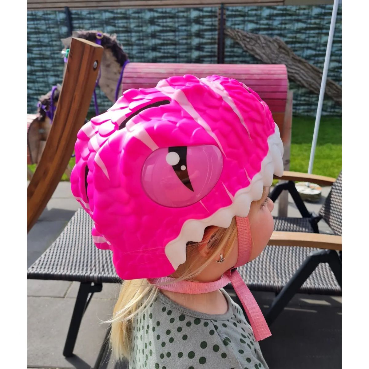 Crazy Safety Dino, capacete para bicicleta, júnior, cor-de-rosa