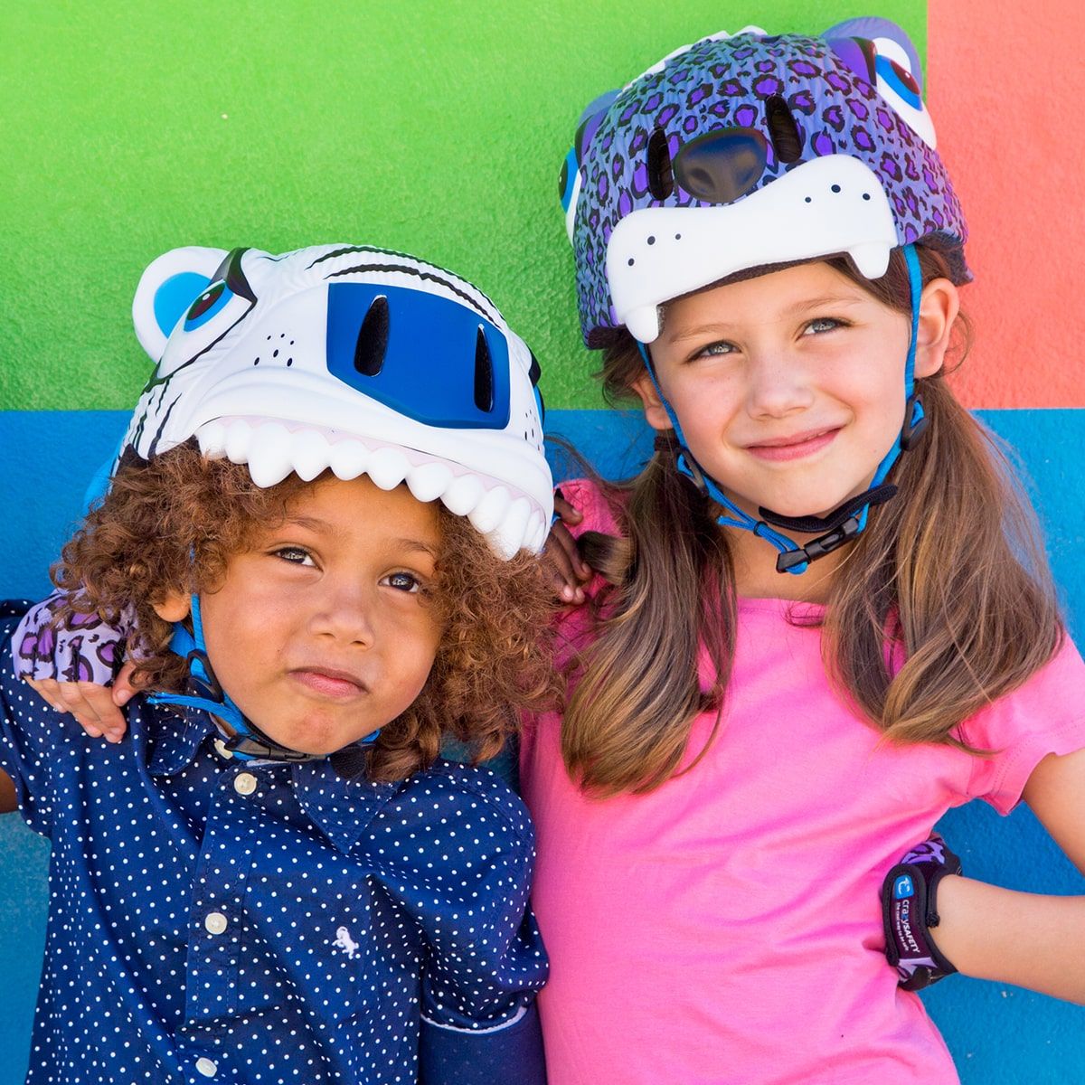 Crazy Safety Leopard, casque vélo, junior, violet
