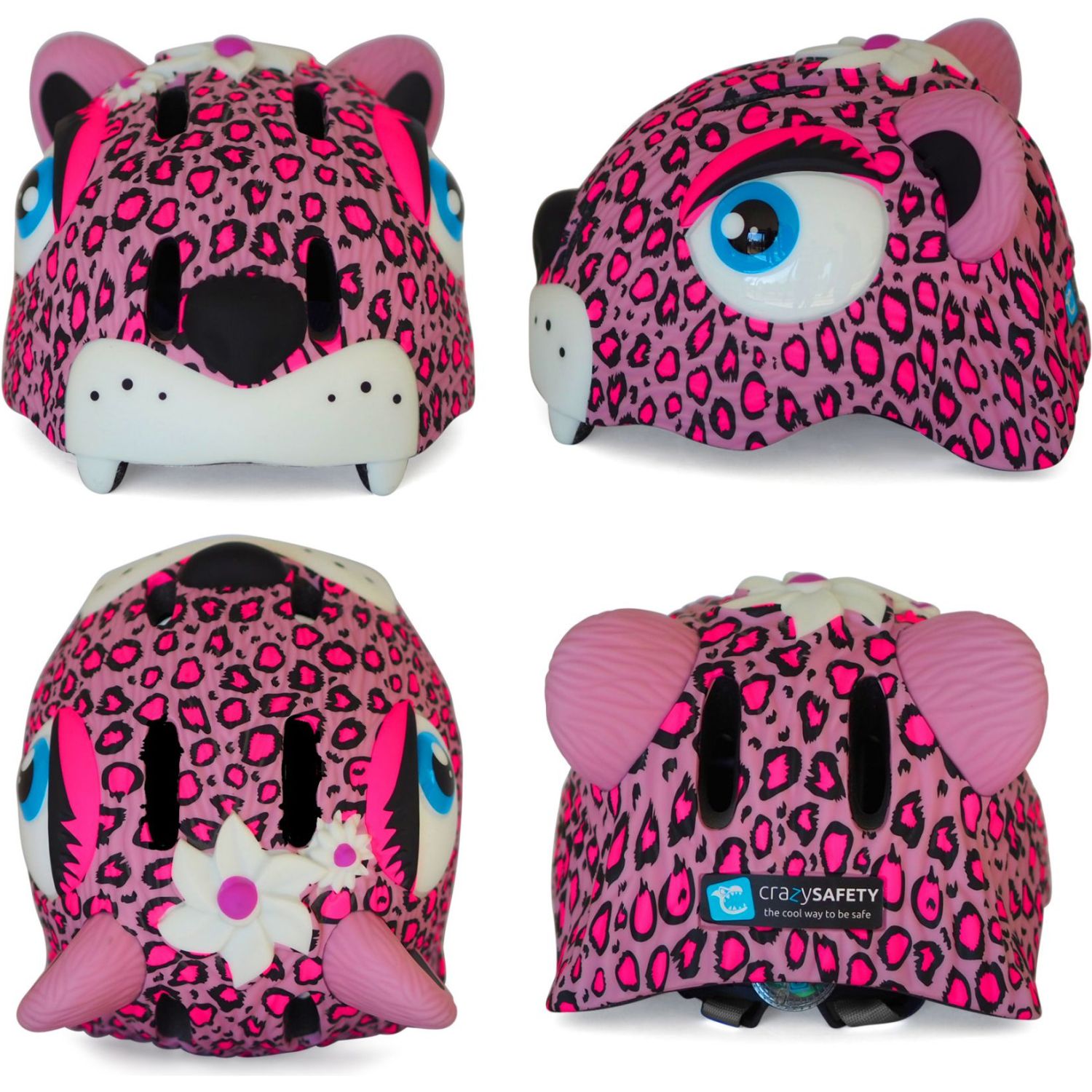 Crazy Safety Leopard, Fahrradhelm, Junior, Pink